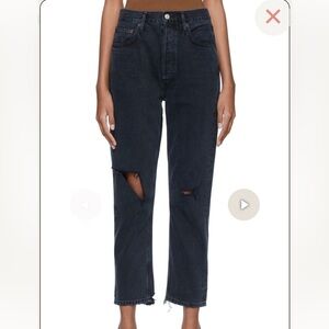NWOT AGOLDE RILEY HIGH RISE STRAIGHT CROP JEANS - BLACK 31